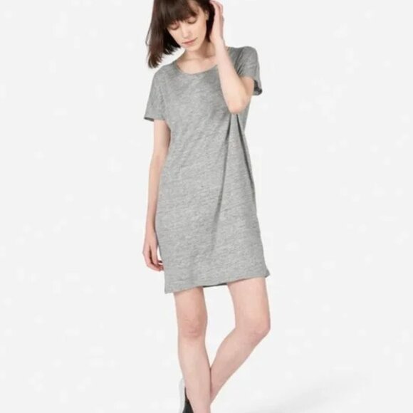 Everlane Dresses & Skirts - Everlane Womens 100% Linen Charcoal Short Sleeve Tee shirt dress Size Large mini